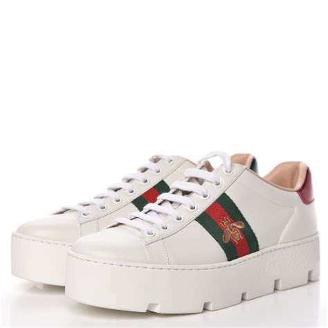 gucci women's white sneakers|Gucci white platform sneakers.